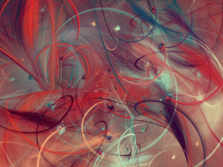 red abstract fractal background 3d rendering illustration