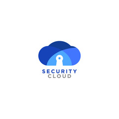 Security cloud logo design vector