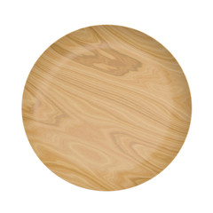 Wide Restaurant Dish Made of Ash Wood. 3D Render.