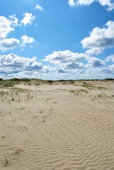Romo Peninsula - Fantastic beach in denmark with colorful wind chimes. Cloudy summer day