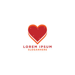 Heart dating logo design vector