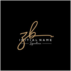 Letter ZB Signature Logo Template Vector