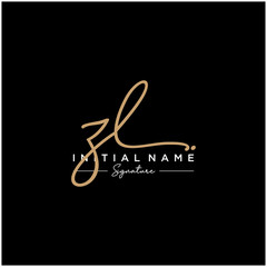 Letter ZL Signature Logo Template Vector