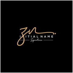 Letter ZN Signature Logo Template Vector
