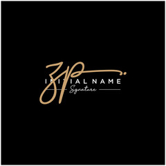 Letter ZP Signature Logo Template Vector
