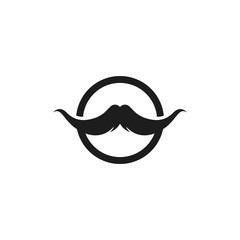 Moustache logo template vector