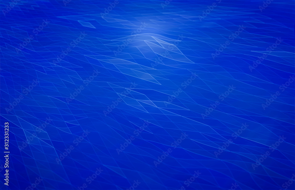 Poster wavy blue triangular shape 3d background with tilt-shift effect. abstract high resolution full frame