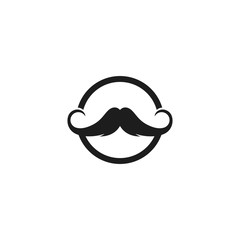 Moustache logo template vector