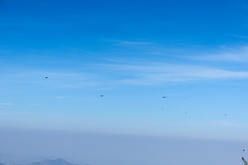 Blue sky with cloud. Clearing day and Good weather in the morning.
