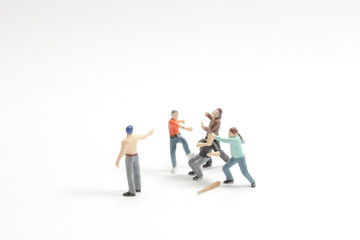 the fun of street fight of figure at the board