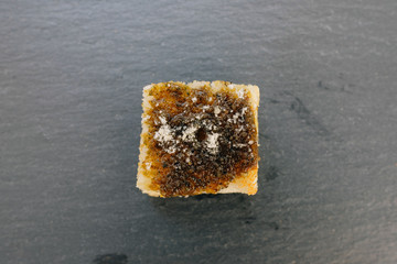 Canape close up. Preparing and serving canapes at the event.