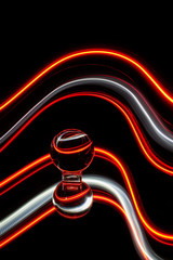 kurved red and white light trails