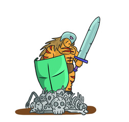 Guerrero con espada y escudo