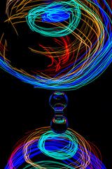 colorful swirl of light trails