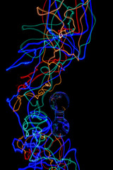 colorful light painting with glass ball