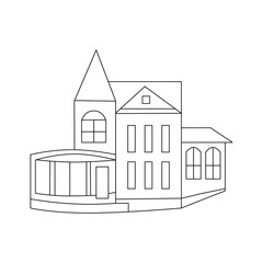 Outline sketch of the house vector illustration.