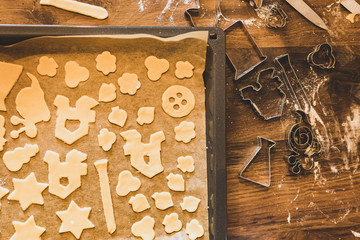 utensils for baking christmas cookies
