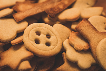 close up of baked cookies