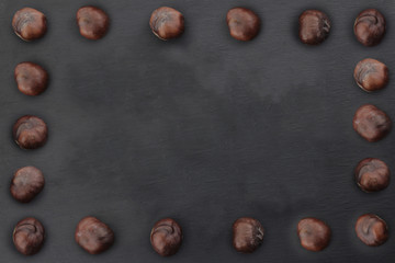 autumn design basis chestnut peeled brown copy space pattern seasonal flora