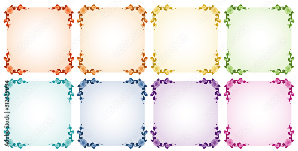 Sticker Frame templated with flower designs