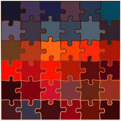Abstract colorful background made from puzzle pieces. Colored puzzle pattern, removable pieces, parts of puzzles, concept, template. Vector illustration
