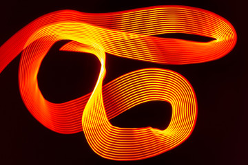 red and orange light traces