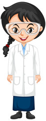 Fototapeta premium Girl in science gown on white background