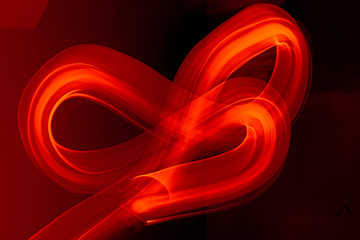 red light painting on black background