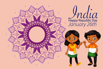 Public holiday poster design with happy kids