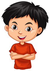 One happy boy in red shirt © blueringmedia