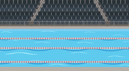 Background scene  of swimming pool with stadium © blueringmedia