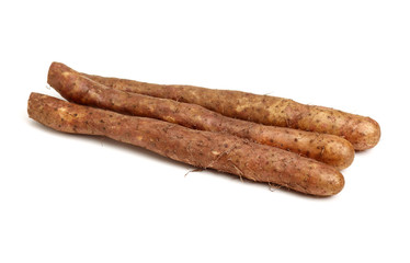 Chinese yam on white background 