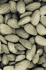 Fototapeta premium vertical pattern tinted gray almonds many nuts base background