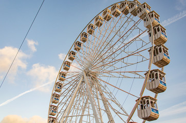 ferris wheel on blue sky