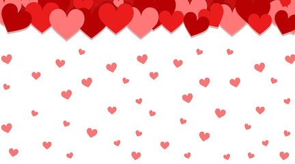 Valentine theme with many red hearts in background