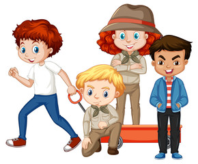 Four kids in different costumes © blueringmedia