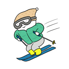 スキーする男の子