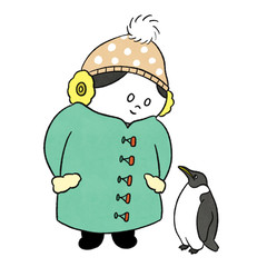 ペンギンと一緒