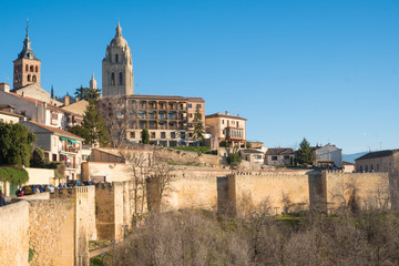 Fototapeta na wymiar View of the city of Segovia, Spain