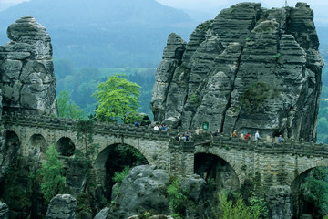 Bastei bridge, Saxon Switzerland, Saxony, Germany, Europe