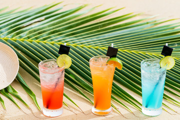 Tropical summer drink on the beach