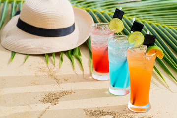 Tropical summer drink on the beach