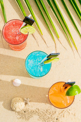 Tropical summer drink on the beach