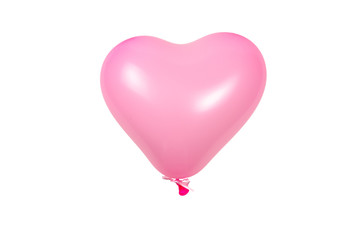 Pink ballon isolated on white background.