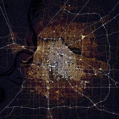 Map Memphis city. Tennessee