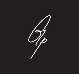 Couple Cursive Letters Initial Signature Handwriting Calligraphy