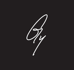 Couple Cursive Letters Initial Signature Handwriting Calligraphy