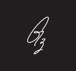 Couple Cursive Letters Initial Signature Handwriting Calligraphy