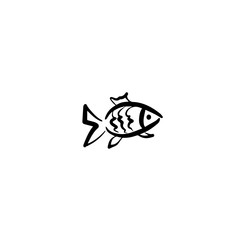 illustration of fish black ink 