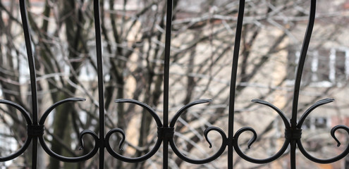 Window with wrought iron bars